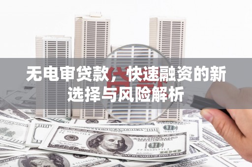 元宝无电审贷款，快速融资的新选择与风险解析