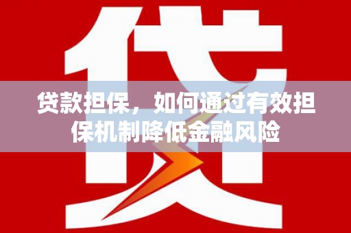 元宝贷款担保，如何通过有效担保机制降低金融风险
